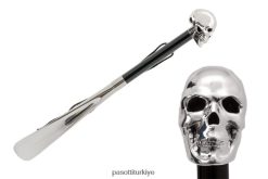 Aksesuarlar PASOTTI üniseks cs w33 - gümüş kafatası ayakkabı çekeceği RZHTTX270