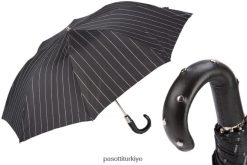 şemsiye | PASOTTI erkekler 64 1094-1 h34 - Çıtçıtlı deri saplı katlanır şemsiye RZHTTX174