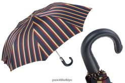 şemsiye | PASOTTI erkekler 64 alfred-1 p - çizgili katlanır şemsiye, deri saplı RZHTTX184