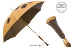 şemsiye | PASOTTI kadınlar 332 sum-7 z3 - elle uygulanan ayçiçeği ve swarovski saplı şemsiye, çift kumaşlı RZHTTX510